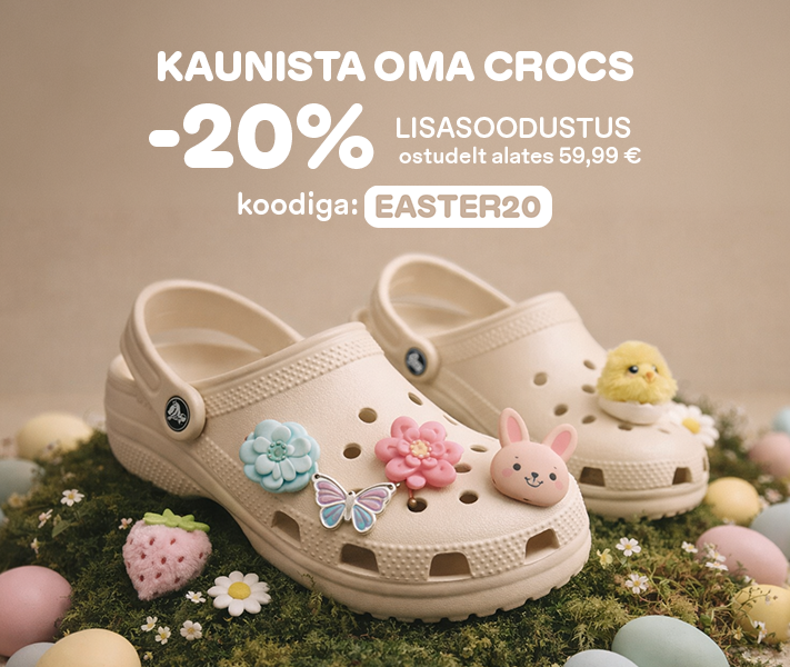Kaunista oma Crocsid ja saa -20% koodiga EASTER20 alates 59,99 &euro;. Osta kohe ja naudi mugavust. 365 p&auml;eva tasuta tagastus.